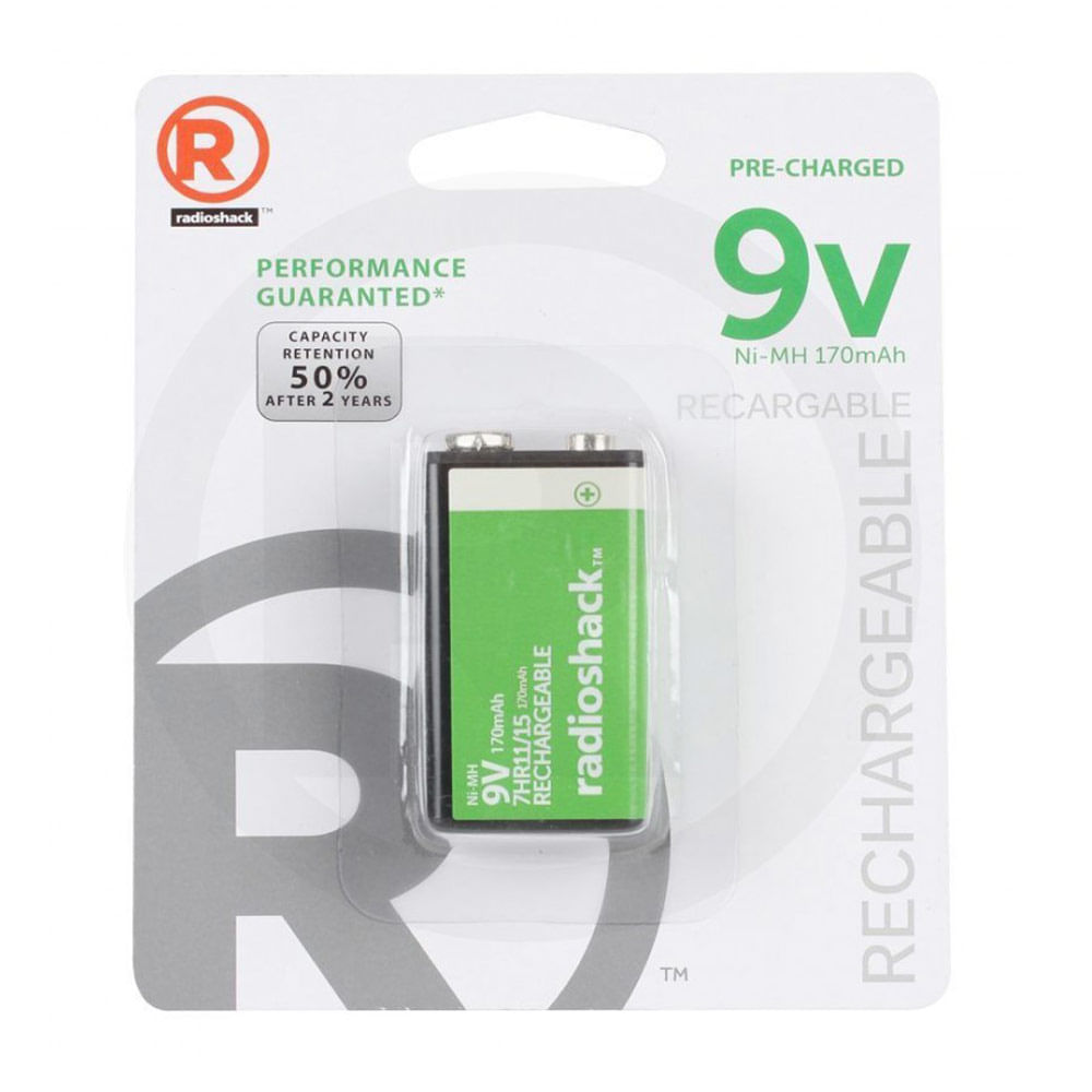 Pila recargable Radioshack 9V 170 mAh