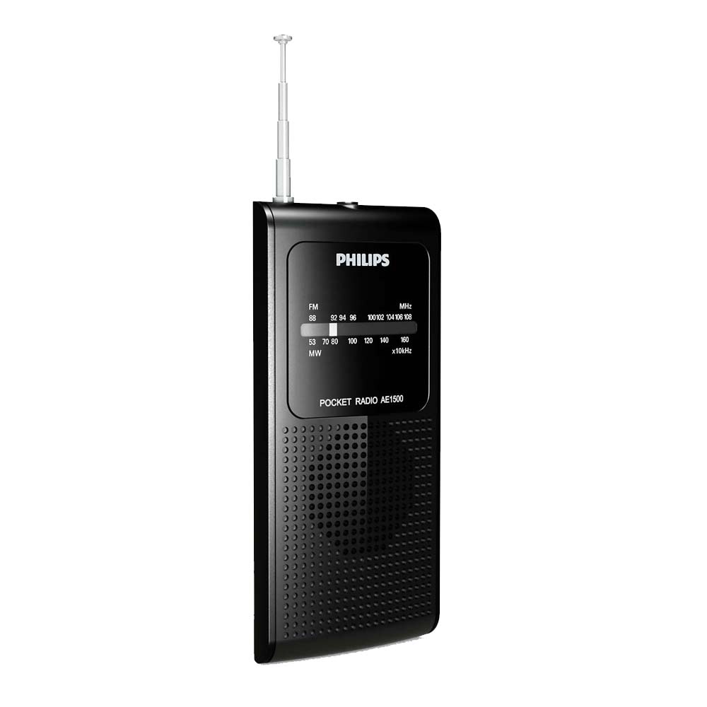 Imagen 2 del producto Radio Portátil Philips AE1500, sintonizador AM/FM, altavoz integrado, entrada 3.5mm, negro