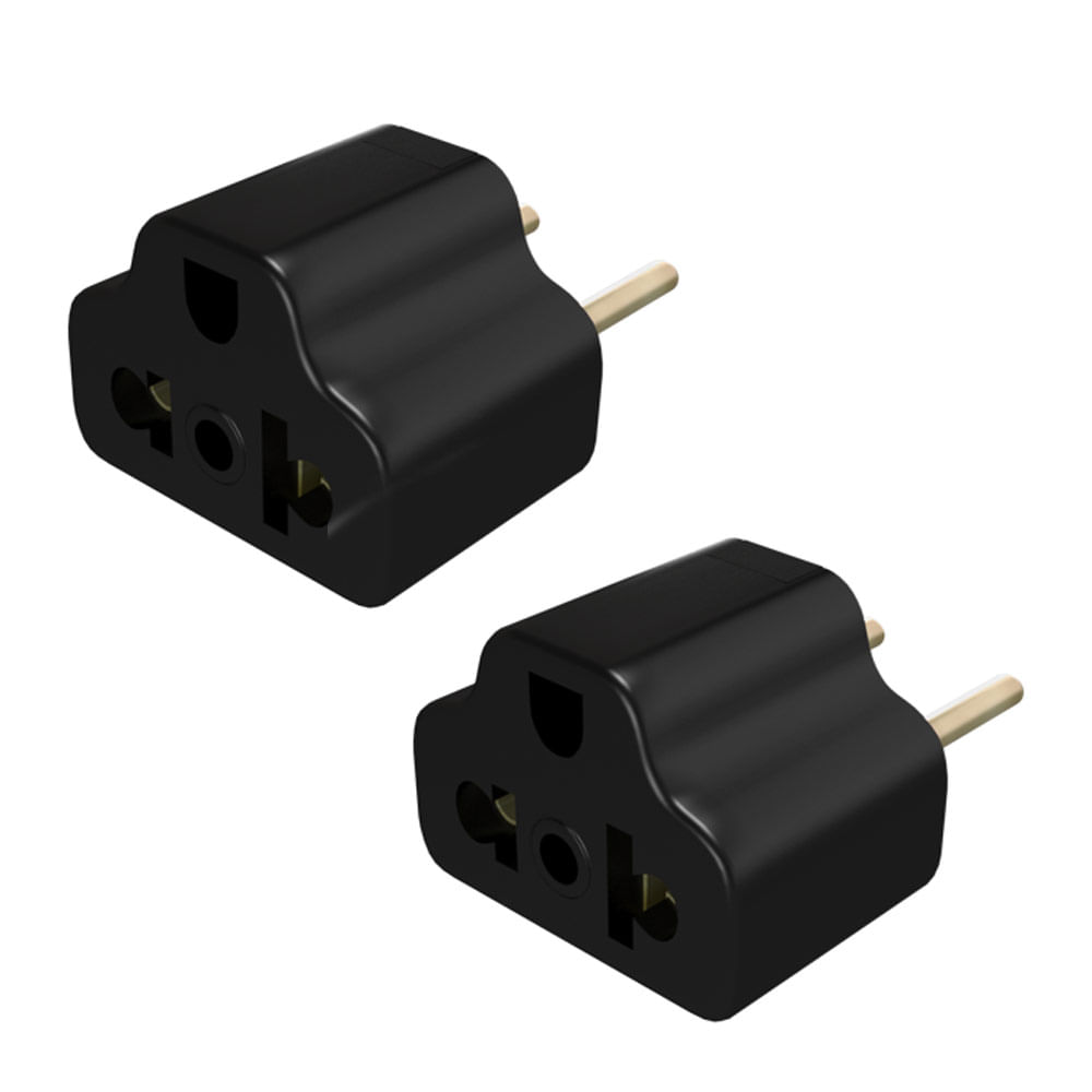 Imagen 1 del producto Adaptador universal Epem X2, espigas redondas, sin contacto tierra, negro