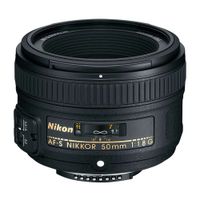 Lente Nikon AF-S Nikkor 50mm f/1.8G, ángulo de visión 46°, filtro 58mm