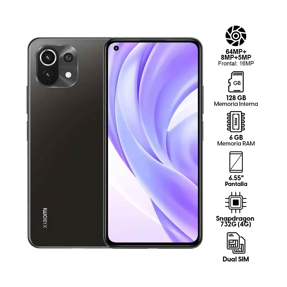 Imagen 2 del producto Celular Xiaomi Mi 11 Lite 5G 128GB, 6GB RAM, cámara trasera 64MP y frontal 16MP, 6.5"", negro + aspiradora mini