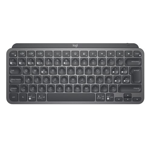 Teclado inalámbrico Logitech MX Keys Mini bluetooth, diseño minimalista, retroiluminado, teclas Inteligentes FN, batería recargable, grafito