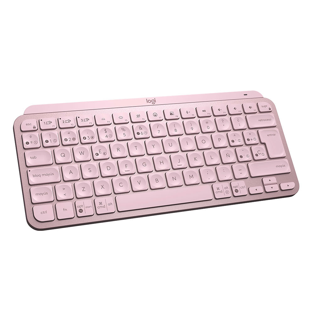 Imagen 2 del producto Teclado inalámbrico Logitech MX KEYS mini, bluetooth, minimalista, iluminado, recargable, rosado