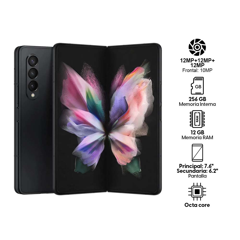 Imagen 2 del producto Celular Samsung Galaxy Z Fold3 256GB, 12GB RAM, cámara trasera 12MP y frontal 10MP, 7.6"", Octa-Core, negro