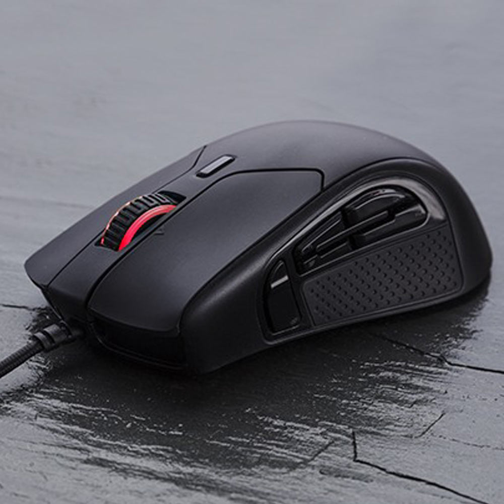 Imagen 2 del producto Mouse gamer alámbrico Hyperx Pulsefire Raid usb, 800/1600/3200 dpi, 11 botones, luces RGB