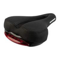 Asiento acolchado para bicicleta Rockbros espuma Memory Foam, luz trasera, negro