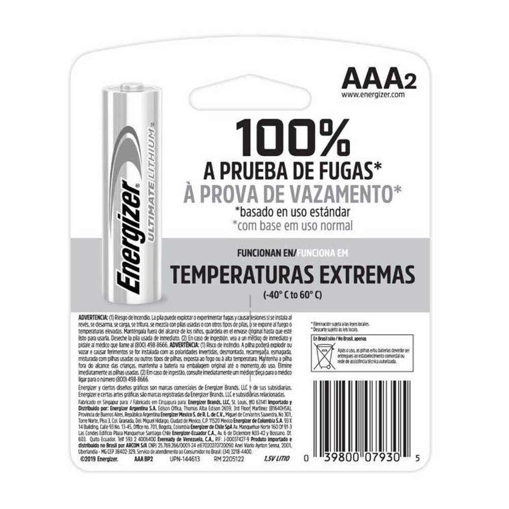 Imagen 2 del producto Batería de litio Energizer AAA x2
