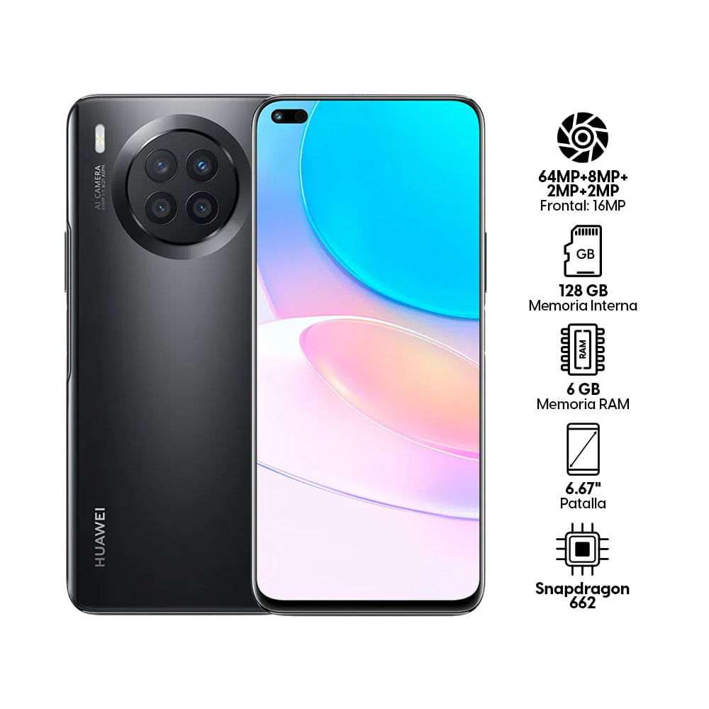 Imagen 2 del producto Celular Huawei Nova 8I 128GB, 6GB RAM, cámara trasera 64MP y frontal 16MP, 6.67"", negro