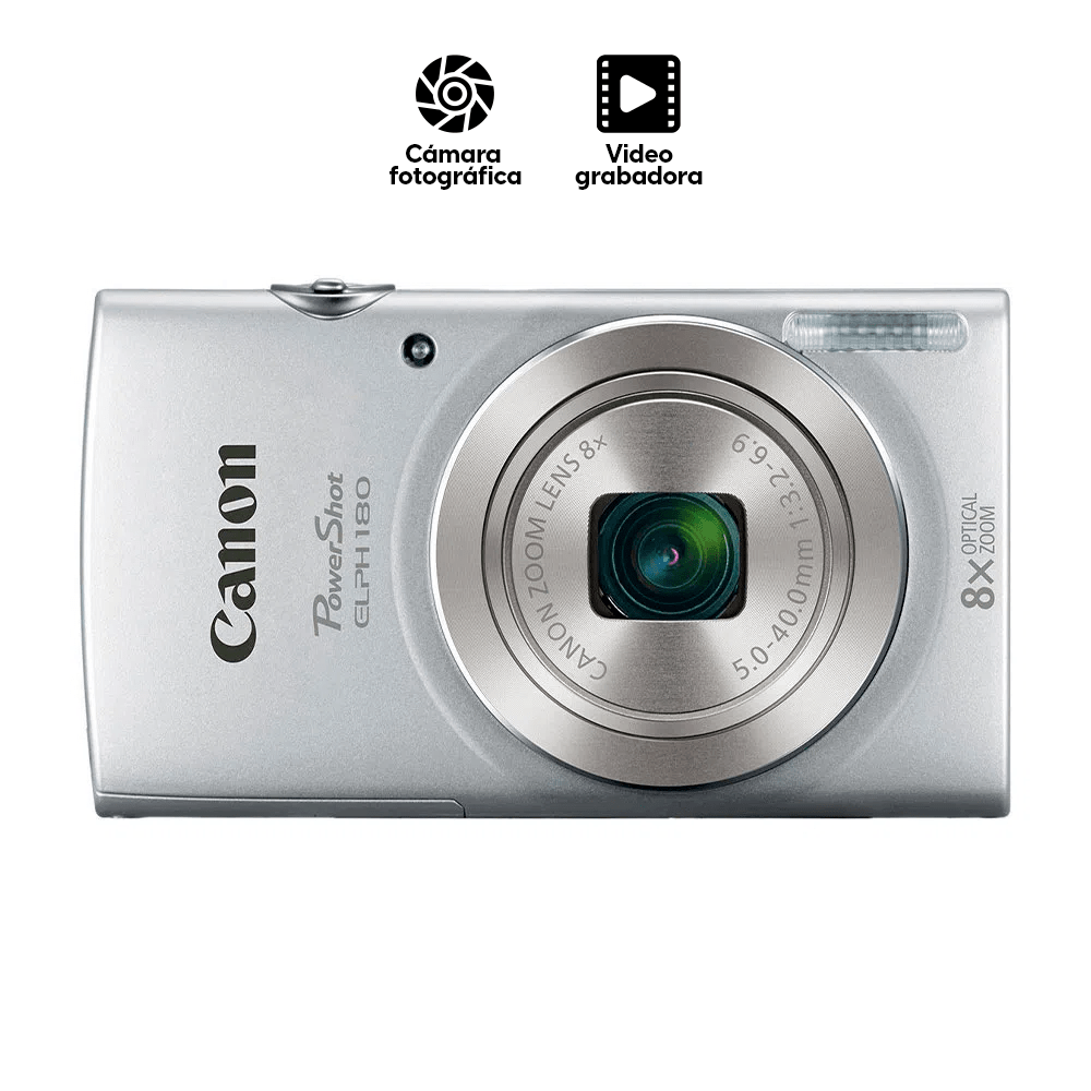 Imagen 2 del producto Cámara Canon Powershot ELPH 180 HD 20MP plata