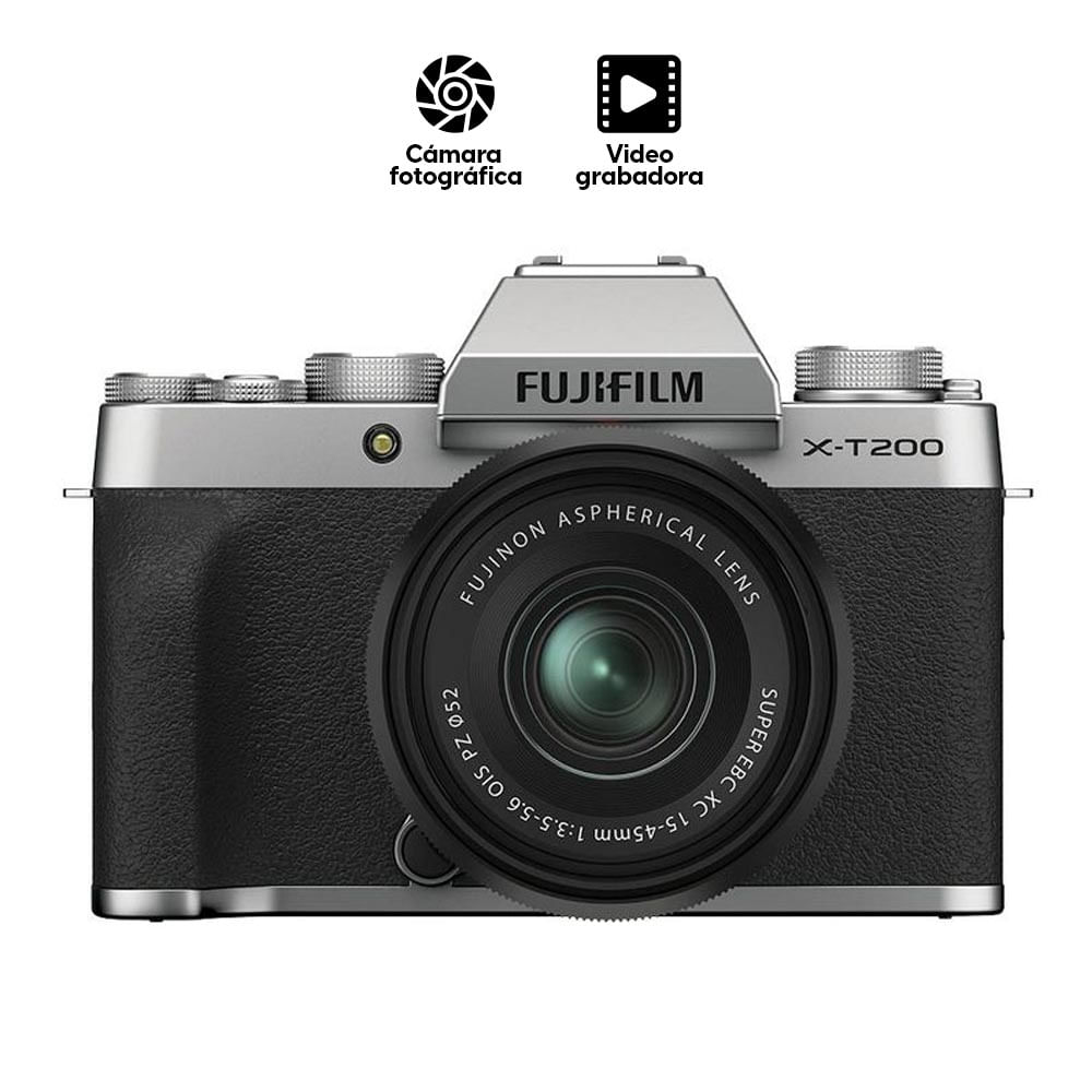 Imagen 2 del producto Cámara mirrorless Fujifilm X-T200XC 24.2MP, enfoque automático, lente 15 - 45 mm, silver