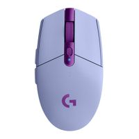 Mouse gamer Logitech G305 Lightspeed Wireless, receptor usb, 12000 dpi, 6 botones, usa pila, lila
