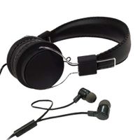 Audífonos on ear + in ear con micrófono Coolbox largo 1.2 m, conector 3.5 mm, negro