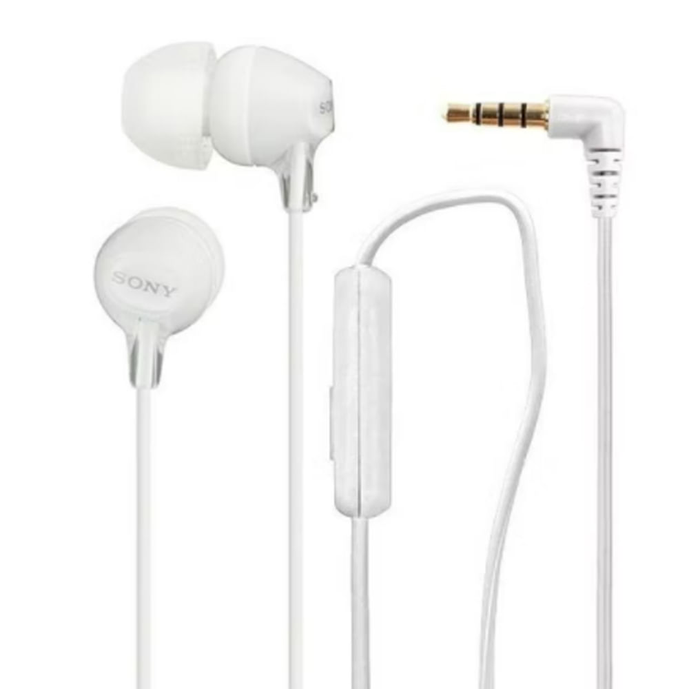 Imagen 2 del producto Audífonos in ear con micrófono Sony MDR-EX15AP almohadillas de silicona, conector 3.5 mm, control de música y llamadas, blanco