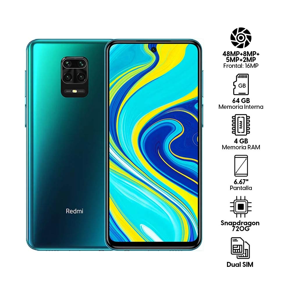 Imagen 2 del producto Celular Xiaomi Redmi Note 9S 64GB, 4GB RAM, cámara trasera 48MP y frontal 16MP, 6.67"", azul
