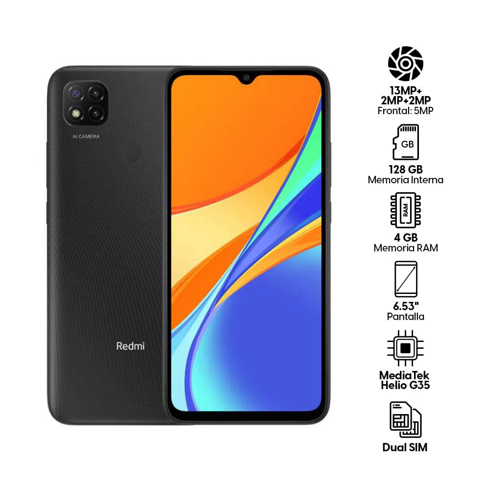 Imagen 2 del producto Celular Xiaomi Redmi 9C, 128GB, 4GB RAM, cámara trasera 13MP y frontal 5MP, 6.53"", gris