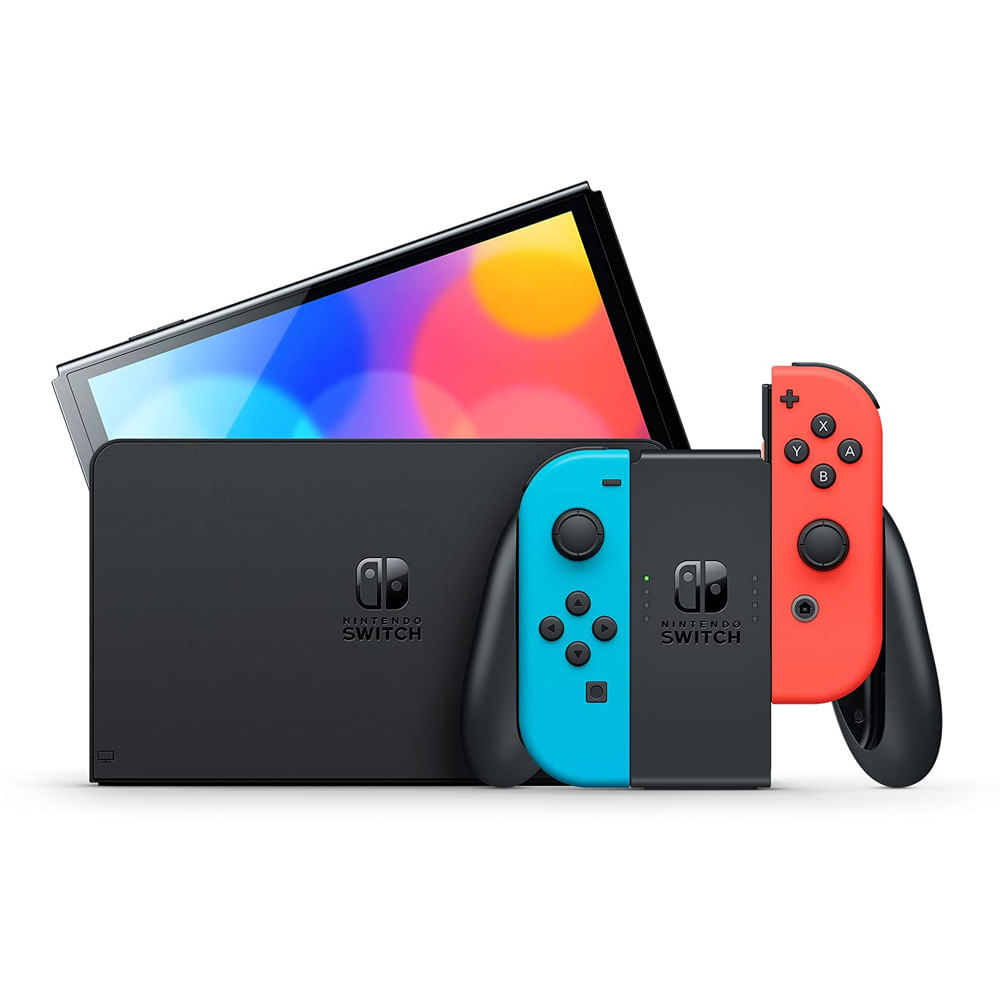 Imagen 2 del producto Consola Nintendo Switch Oled 64GB, rojo/azul neón