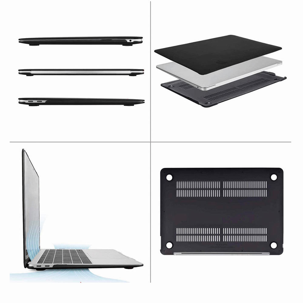 Imagen 2 del producto Funda rígida de plástico Kuzler para Macbook Air 13.3"", transparente, negro