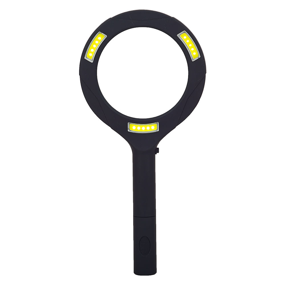 Lupa de mano para lectura Supernova 3 luces led, aumento de 3X, diámetro 75 cm., portátil, negro