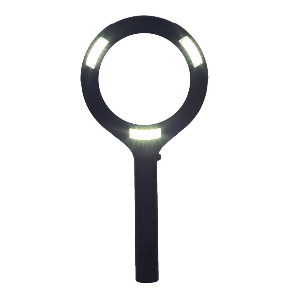 Imagen 2 del producto Lupa de mano para lectura Supernova 3 luces led, aumento de 3X, diámetro 75 cm., portátil, negro