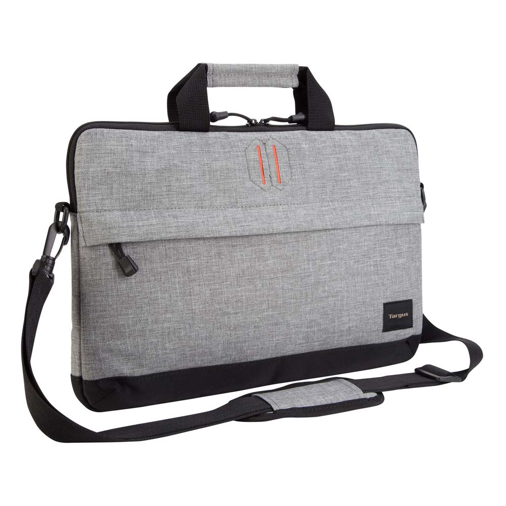 Maletín para laptop Targus Strata 15.6", correas ajustables, compartimientos, gris