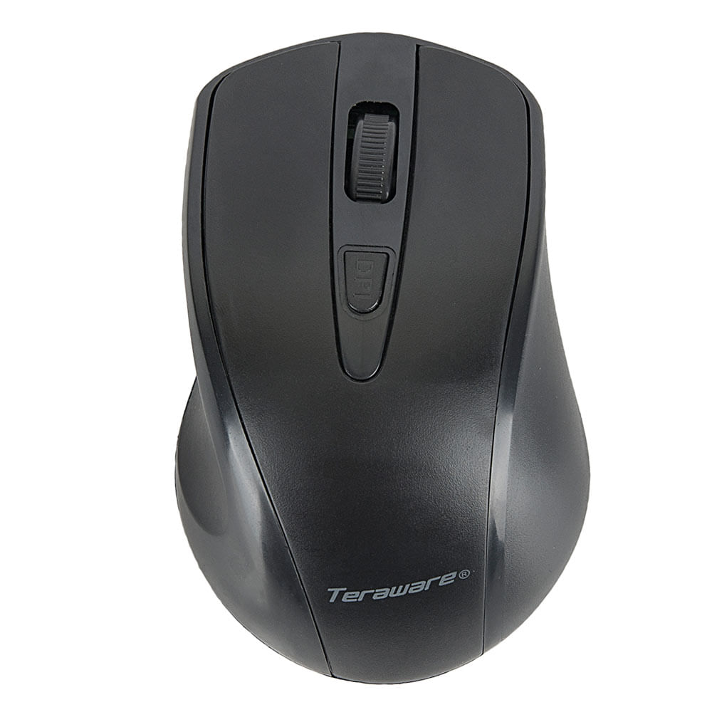 Mouse inalámbrico Coolbox Teraware 4W019, receptor USB, 1600 dpi, 4 botones, usa pilas, negro
