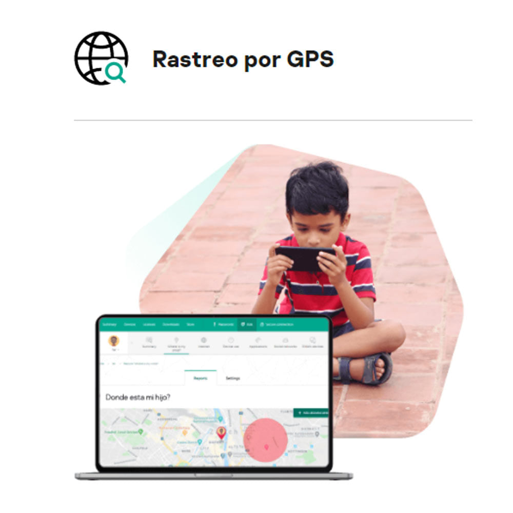 Imagen 2 del producto Antivirus físico Kaspersky Safe Kids control parental y ubicación de dispositivo, para PC, celular, tablet, 1 dispositivo, 1 año