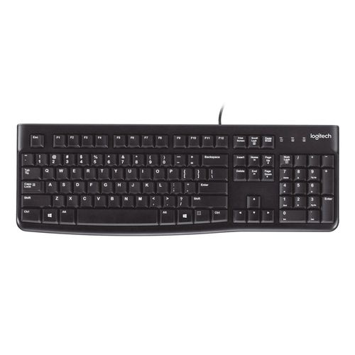 Teclado alámbrico Logitech K120 USB, membrana, español, negro