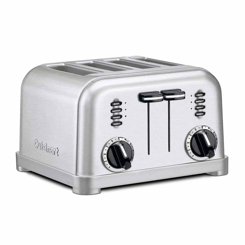 Tostadora Cuisinart CPT-180 1800w, 6 niveles de tostado, para 4 rebanadas, gris