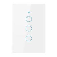 Interruptor inteligente iSmart SH-SSN-03W iSwitch wi-fi, 3 toques, sin neutro, blanco
