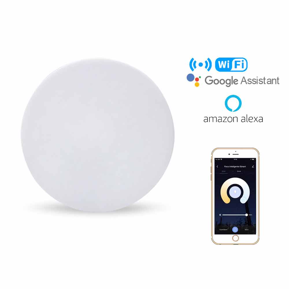 Imagen 2 del producto Plafón redondo inteligente iSmart SH-CLR luz blanca y amarilla, wifi, 18w
