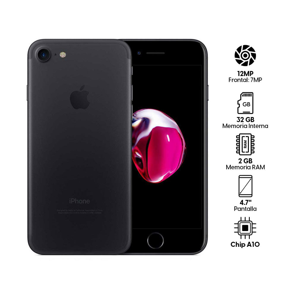 Imagen 2 del producto iPhone 7 32GB, 2GB RAM, cámara trasera 12MP y frontal 7 MP, 4.7"", negro