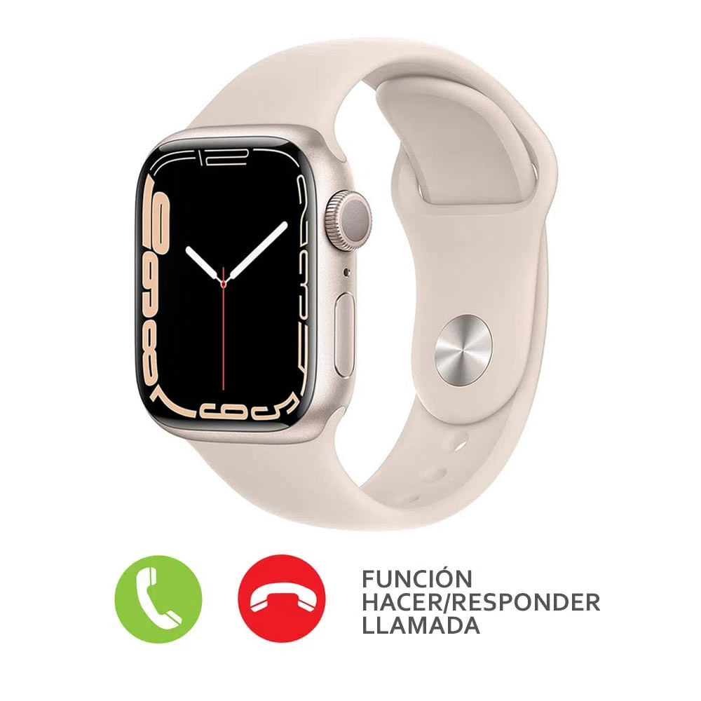 Imagen 2 del producto Smartwatch Apple Watch Series 7 gps, resistente al agua, modos deportivos, máx. 18 horas, 41mm, blanco