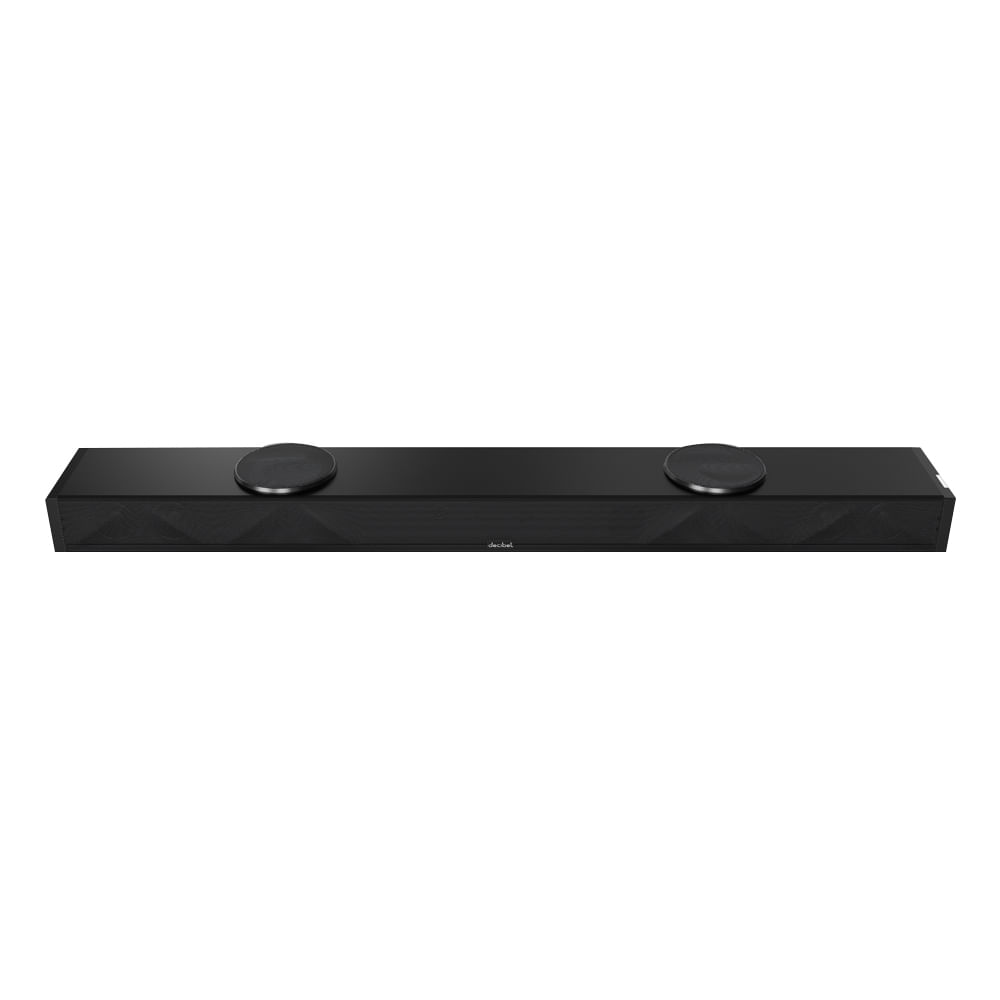 Barra de sonido Decibel S25, bluetooth, 2.1 canales, 100W de potencia, puerto USB, HDMI, pantalla led, negro