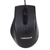 Mouse alámbrico Radioshack, 1000/1200/2400 dpi, 3 botones, negro