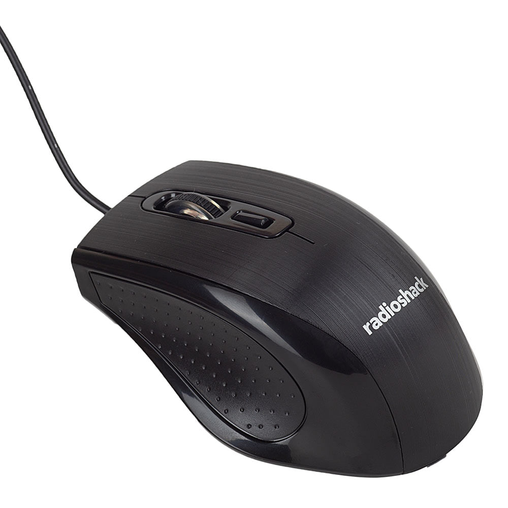 Imagen 2 del producto Mouse alámbrico Radioshack, 1000/1200/2400 dpi, 3 botones, negro