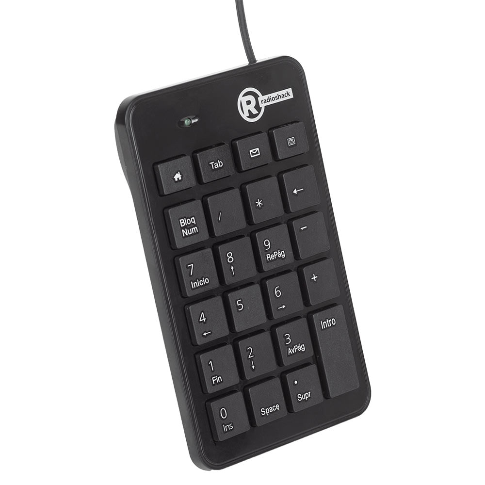 Imagen 2 del producto Teclado numérico Radioshack, membrana, conexión usb, número de teclas 19, negro