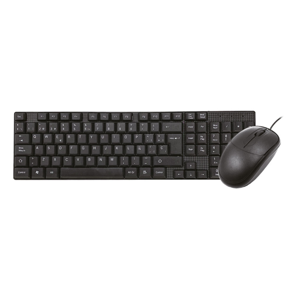 Kit alámbrico Coolbox Teraware teclado y mouse, membrana, conexión usb, negro