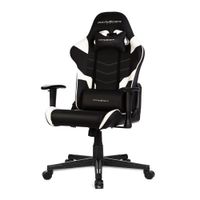 Silla gamer DXRacer P Series gas lift clase 4, tapiz pu, máx. 120 kg, inclinación 90 - 135°, negro y blanco