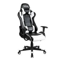 Silla gamer Technisport gas clase 2, tapiz cuero pu, máx. 120 kg, inclinación 180°, negro y blanco