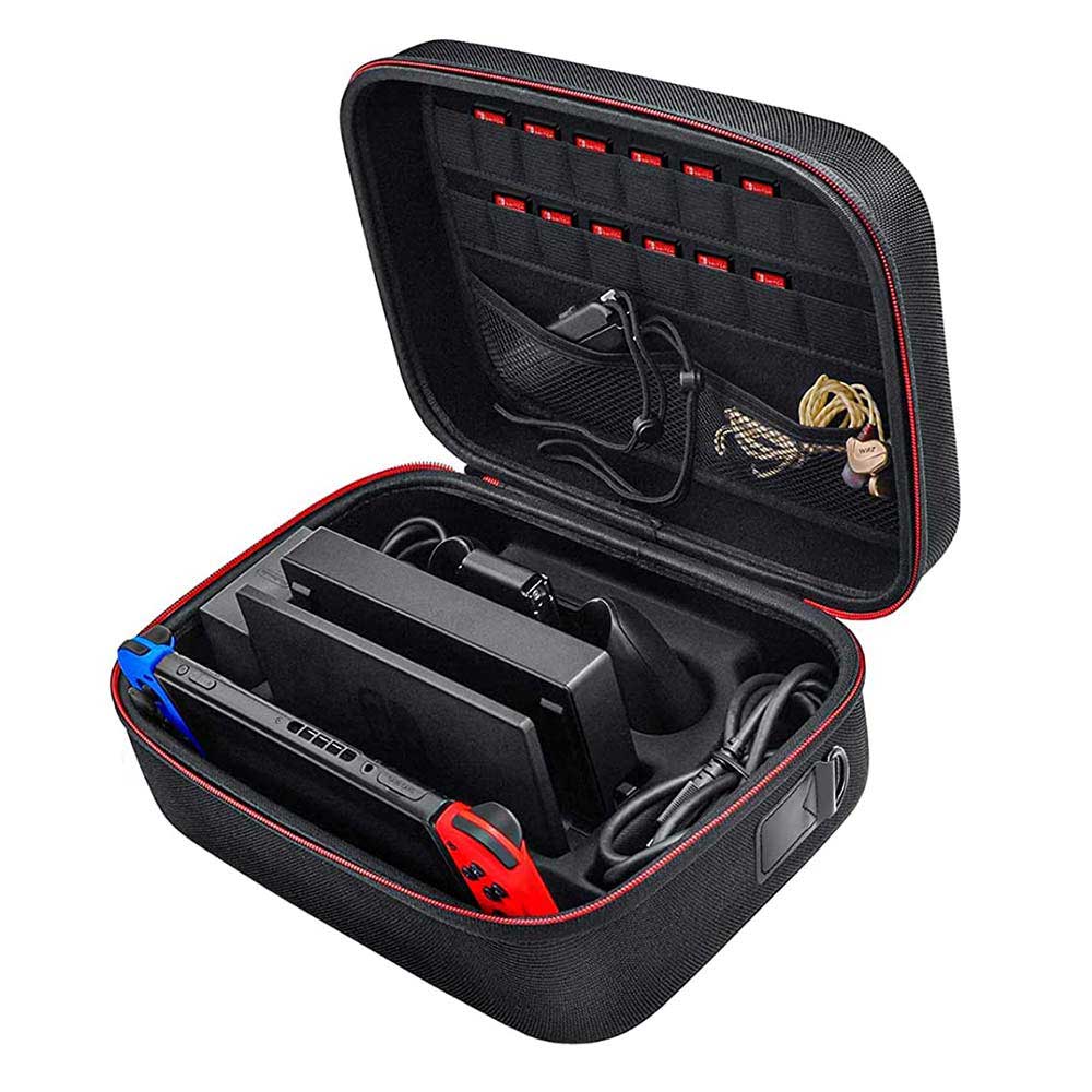 Estuche grande de transporte para Nintendo Switch Jetion, color negro