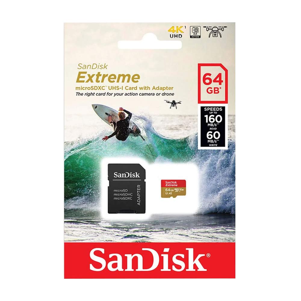 Imagen 2 del producto Micro SDHC Sandisk Extreme Clase 10 U3 64GB 160MB/s