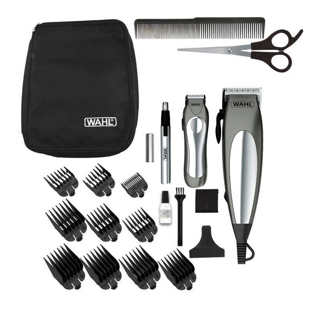 Kit de corte de cabello Wahl Deluxe Groompro 21 piezas, plateado