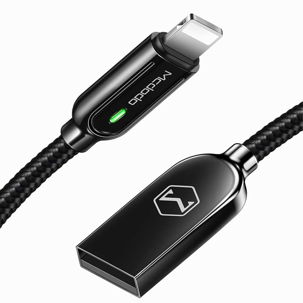 Imagen 2 del producto Cable Lightning a USB Mcdodo Smart Series, desconexión automática, 1.8m, negro
