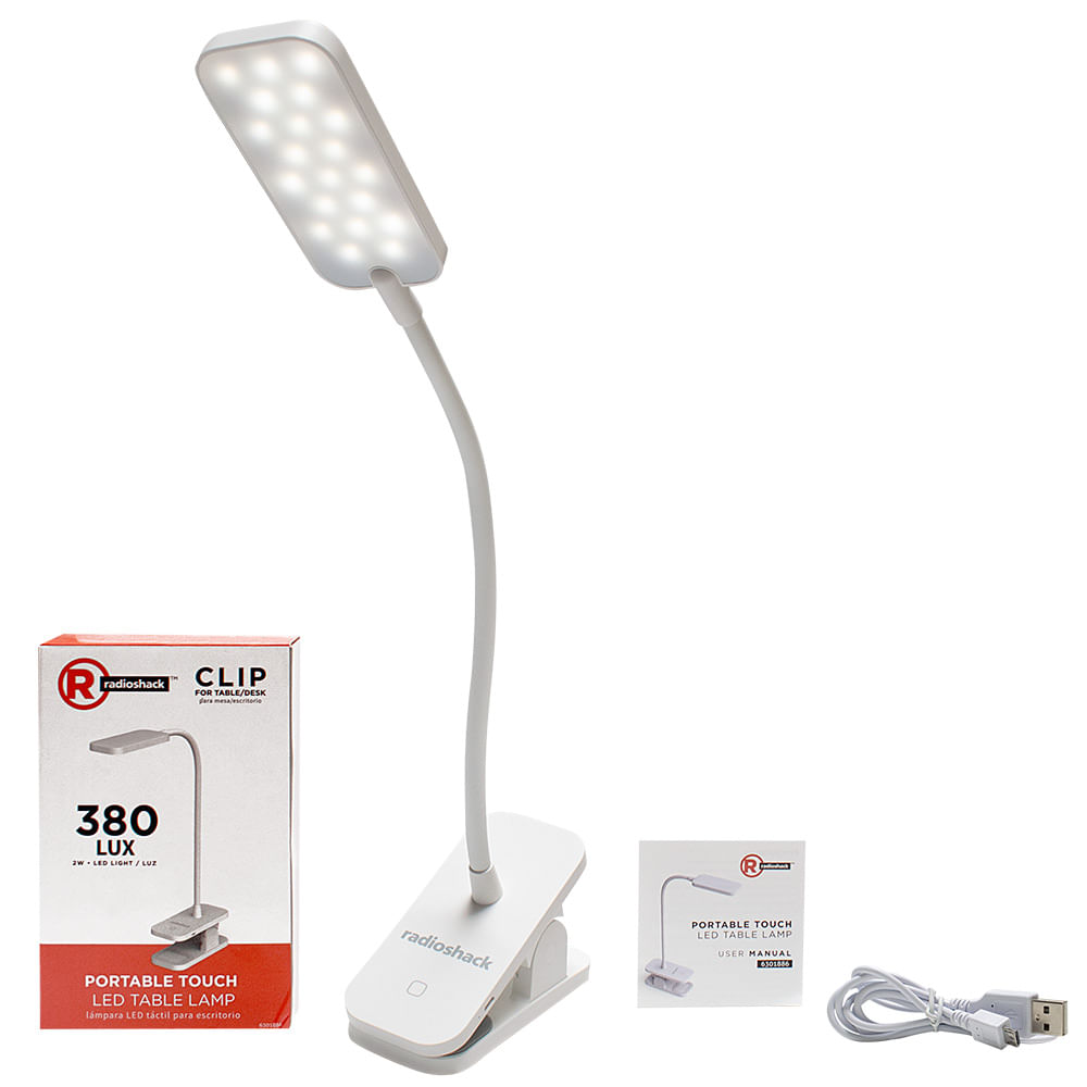 Imagen 2 del producto Lámpara de escritorio con clip Radioshack led táctil 380 lum