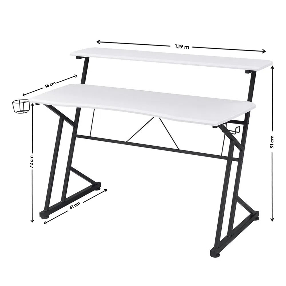 Imagen 1 del producto Mesa gaming Technisport Finn, fibra de carbono, 1 estante ajustable, 119 x 72 x 70 cm