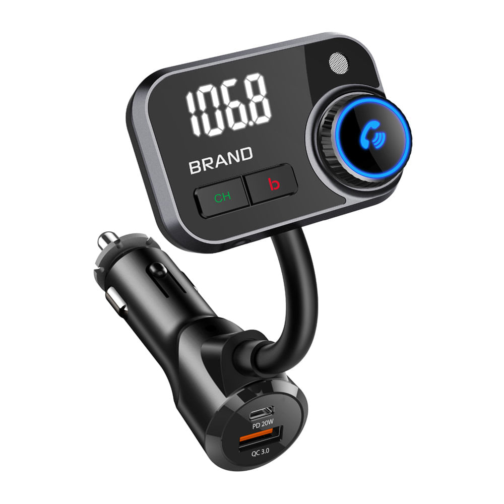 Transmisor para auto Radioshack bluetooth, fm flexible, pantalla led, negro