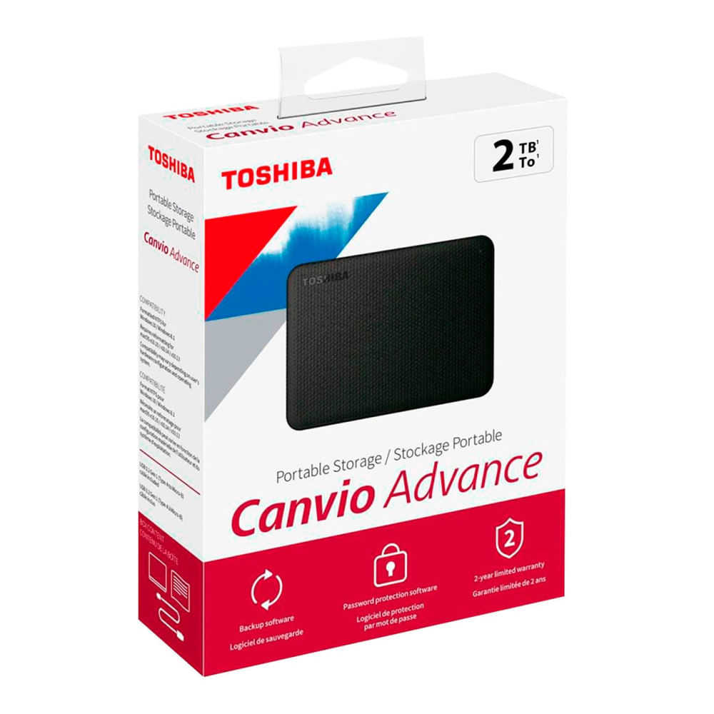 Imagen 2 del producto Disco duro externo Toshiba Canvio Advance 2TB, USB 3.2, negro