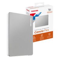 Disco duro externo Toshiba Canvio Flex 1TB, USB 3.2, silver