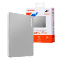 Disco duro externo Toshiba Canvio Flex 4TB, USB 3.2, silver