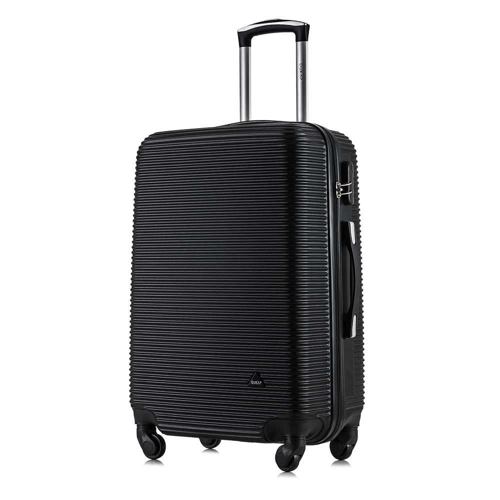 Maleta de bodega Dukap Royal 71cm, ABS resistente, 23kg, 4 ruedas 360°, cerradura combinación, diseño elegante, negro